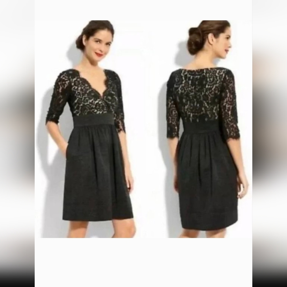 Eliza J Black Lace Long Sleeve Dress